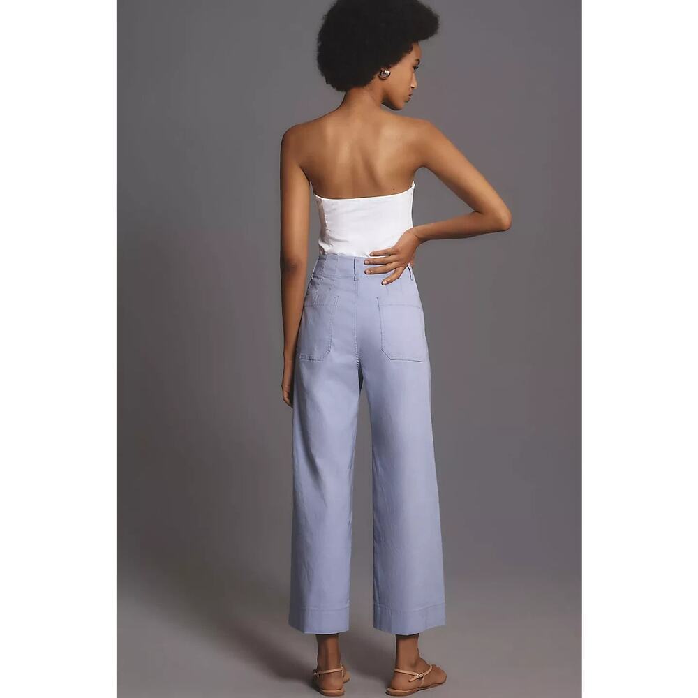 NWT Anthropologie Maeve The Colette Cropped Wide-Leg Pants Sz 34 LAVENDER 7F471 - Picture 4 of 12
